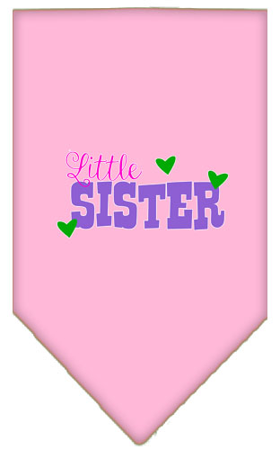 Little Sister Screen Print Bandana Light Pink Large